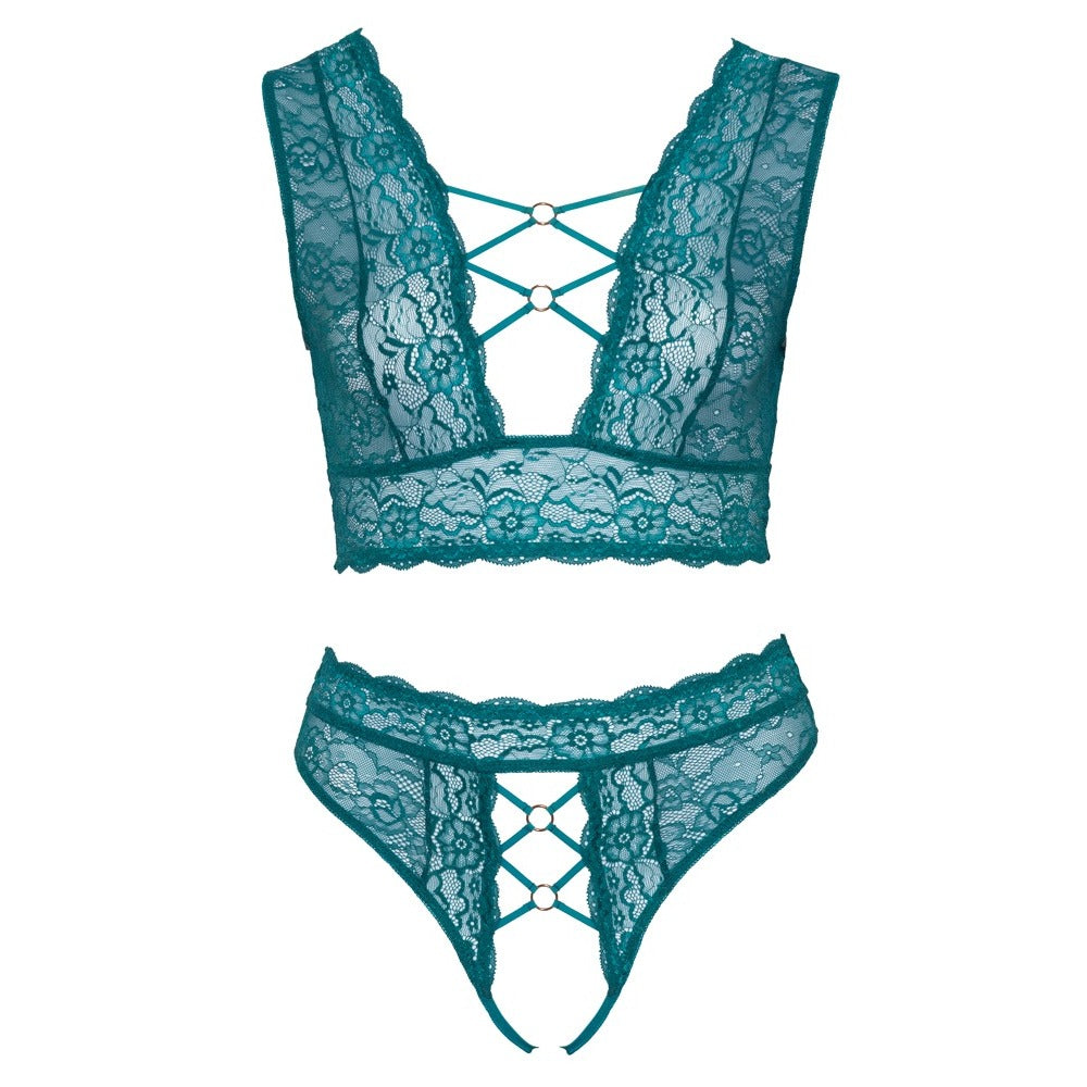 best cottelli curves bralette and crotchless thong set