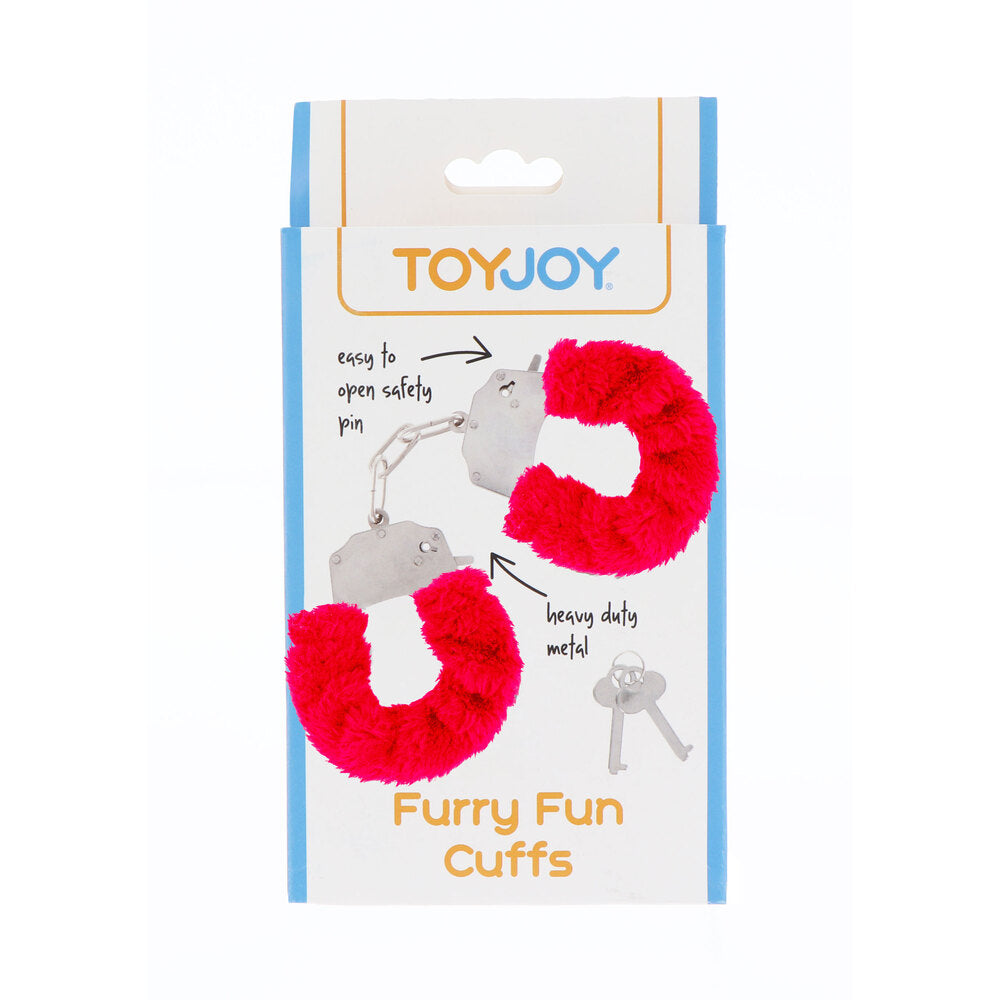 best toyjoy furry fun wrist cuffs red