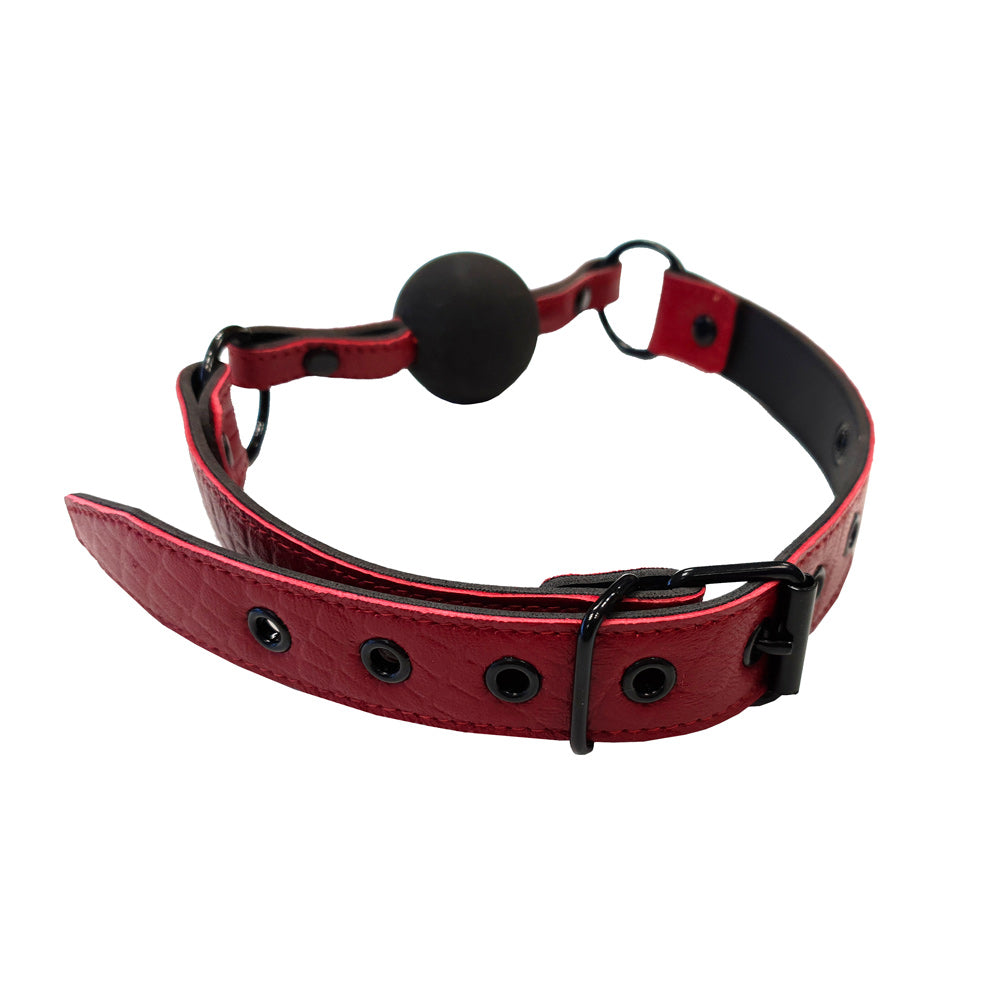 premium rouge garments leather croc print ball gag