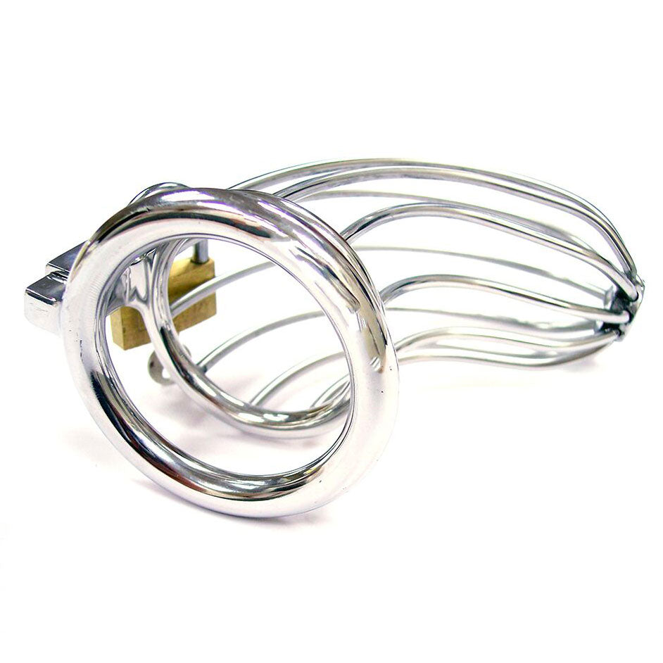 premium rouge stainless steel chasity cock cage with padlock