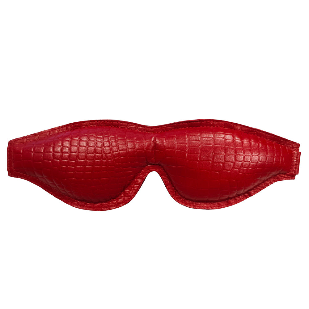 rouge garments leather croc print padded blindfold