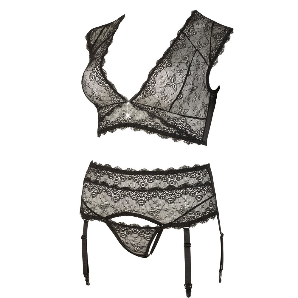 shop cottelli plus size bralette and string set black
