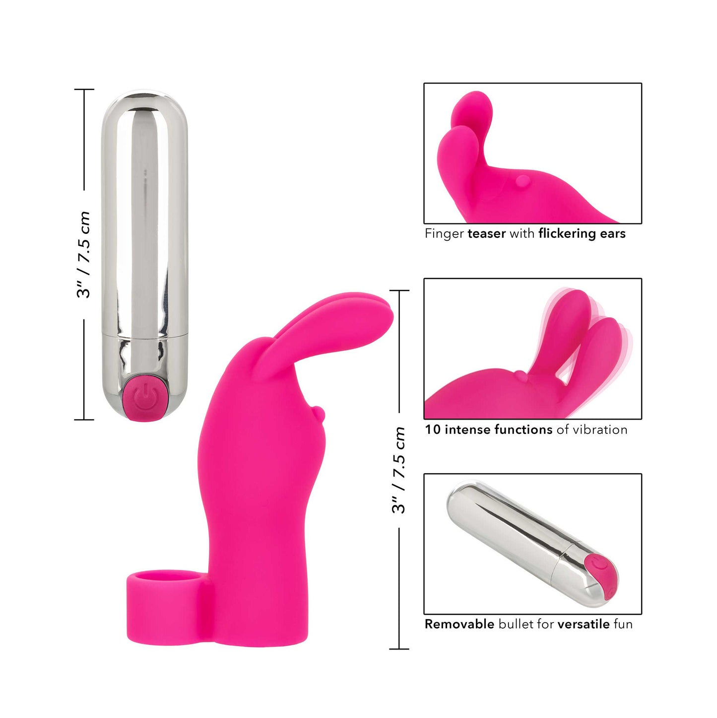 shop intimate play pink rechargeable bunny finger vibrator
