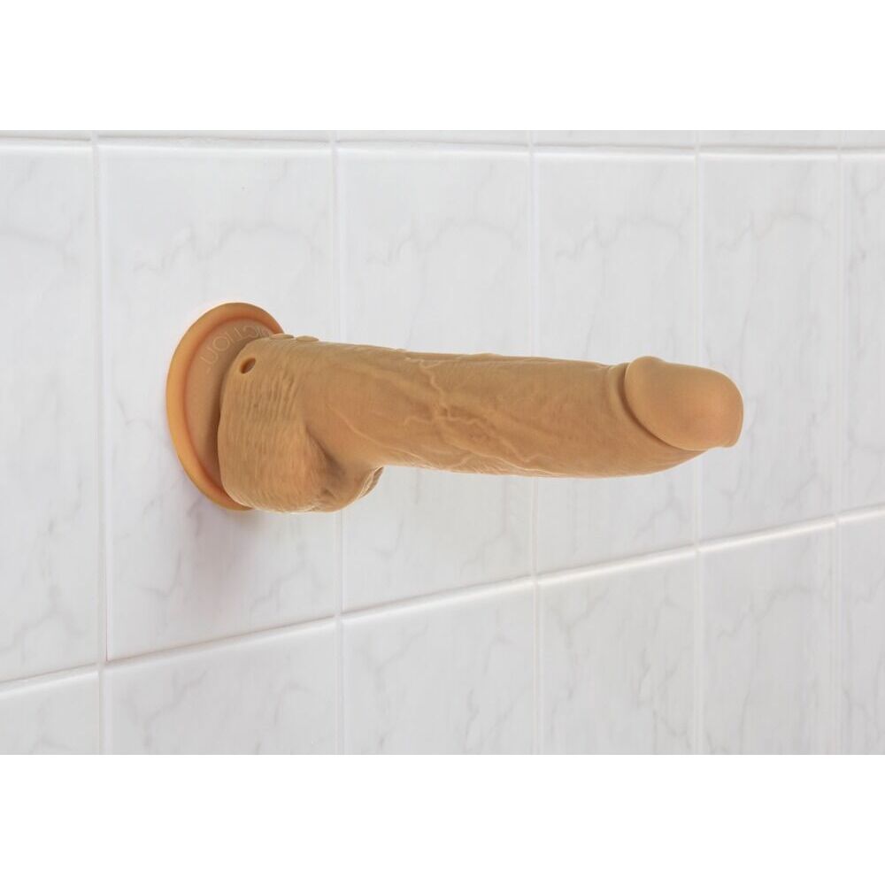 shop naked attraction 9 inch thrusting dildo caramel