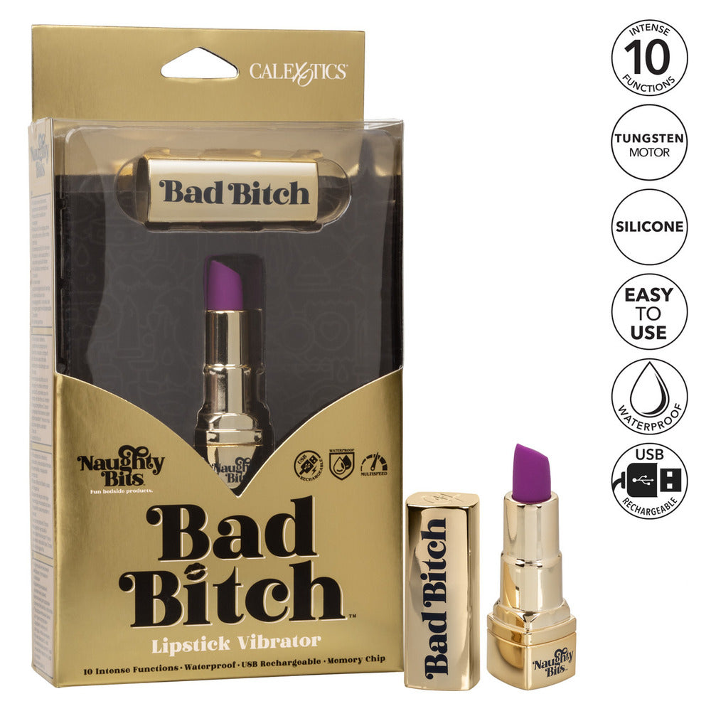 shop naughty bits bad bitch rechargeable lipstick vibrator