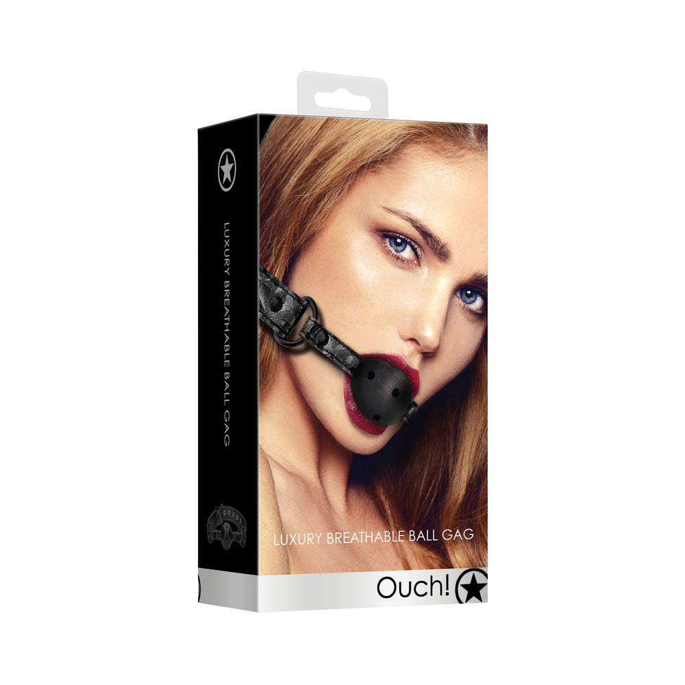 shop ouch breathable luxury black ball gag