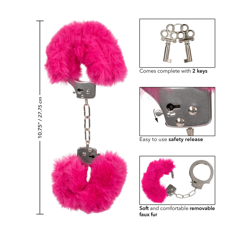 shop ultra fluffy furry cuffs pink