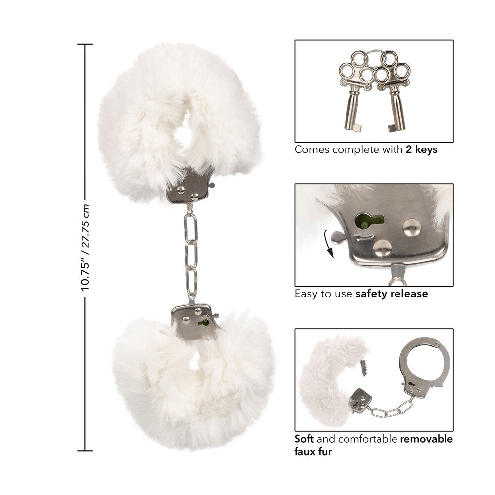 shop ultra fluffy furry cuffs white