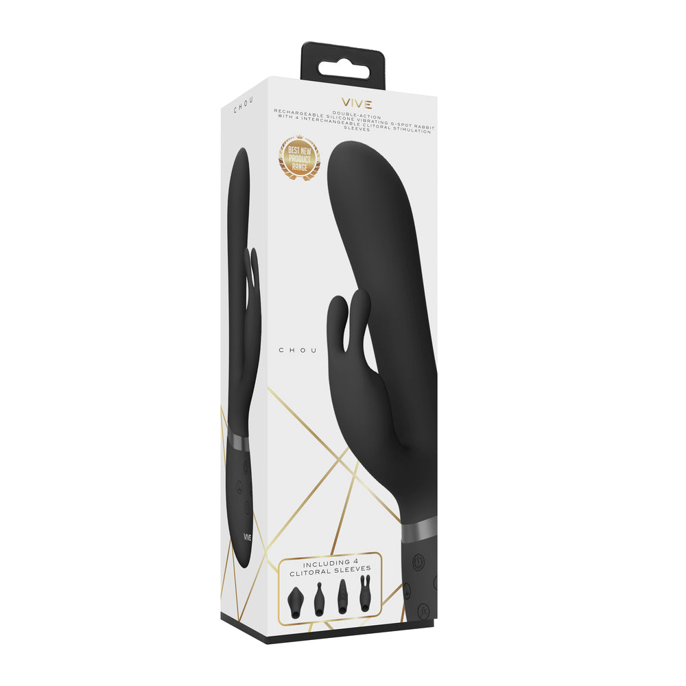 shop vive chou double action interchangeable rabbit vibrator black