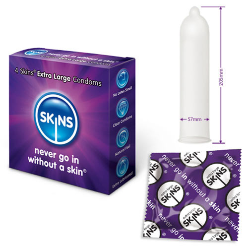 skins condoms extra large 4 pack