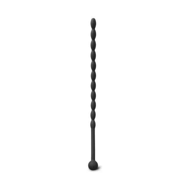 6 inch black silicone beaded penis sound plug