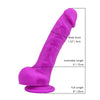 Loving Joy 8 Inch Realistic Silicone Dildo with Suction Cup and Balls Purple