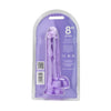 Loving Joy 8 Inch Dildo with Balls Purple