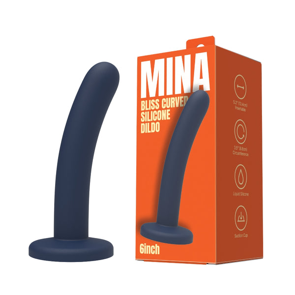 Mina Bliss Curved Silicone Dildo 6 Inch