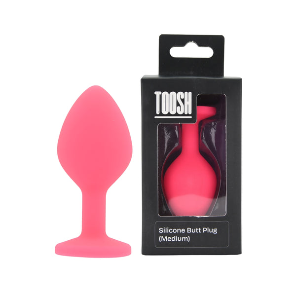 Toosh Pink Silicone Butt Plug Medium