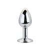 Toosh Silver Metal Butt Plug Small Clear Stone
