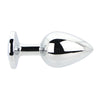 Toosh Silver Metal Butt Plug Large Clear Stone
