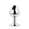 Toosh Silver Metal Butt Plug Large Clear Stone