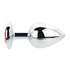 Toosh Silver Metal Butt Plug Large Red Stone