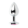 Toosh Silver Metal Butt Plug Large Pink Stone