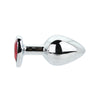 Toosh Heart Shaped Silver with Red Stone Medium