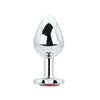 Toosh Heart Shaped Silver with Red Stone Medium