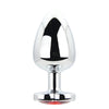 Toosh Heart Shaped Silver Butt Plug with Red Stone Large