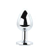 Toosh Metal Butt Plug Silver Set of 3 Clear Stone