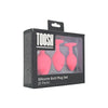 Toosh Silicone Butt Plug Pink Set of 3 Clear Stone