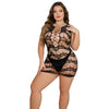 Lace by LJ Plus Size Lace Up Mini Dress