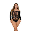 Lace by LJ Plus Size Long Sleeved Cut Out Back Bodysuit