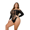 Lace by LJ Plus Size Long Sleeved Cut Out Back Bodysuit