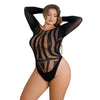Lace by LJ Plus Size Long Sleeved Cut Out Back Bodysuit