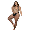 Lace by LJ Plus Size Footless Crochet Bodystocking