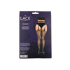 Lace by LJ Plus Size Suspender Pantyhose with Rhinestones