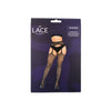 Lace by LJ Plus Size Suspender Pantyhose with Rhinestones