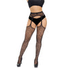 Lace by LJ Plus Size Suspender Pantyhose with Rhinestones