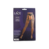 Lace by LJ Rhinestone Fishnet Crotchless Pantyhose Black