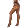 Lace by LJ Rhinestone Suspender Tights Black