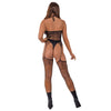 Lace by LJ Lace Suspender Bodystocking Black