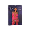 Lace by LJ Lace Up Front Crotchless Bodystocking Fuchsia
