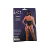 Lace by LJ Floral Lace & Net Halter Suspender Bodystocking Black