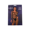 Lace by LJ Rhinestone Crotchless Long Sleeved Bodystocking Black