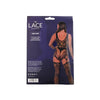 Lace by LJ Cut Out Lace Suspender Bodystocking Black