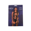 Lace by LJ Cut Out Lace Suspender Bodystocking Black