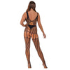 Lace by LJ Crochet Bodystocking with Lace Up Back Black