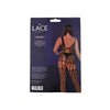 Lace by LJ Crochet Bodystocking with Lace Up Back Black