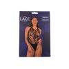 Lace by LJ Floral Halter Bodysuit Black