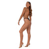 Lace by LJ Fence Net Long Sleeved Thong Bodysuit Black