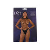 Lace by LJ Fence Net Long Sleeved Thong Bodysuit Black